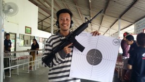 Hubby's shooting score