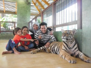 Us with a tiger