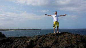 Hubby at the edge of the cliff