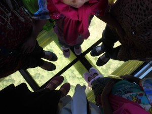 Electro-glass cabin floor
