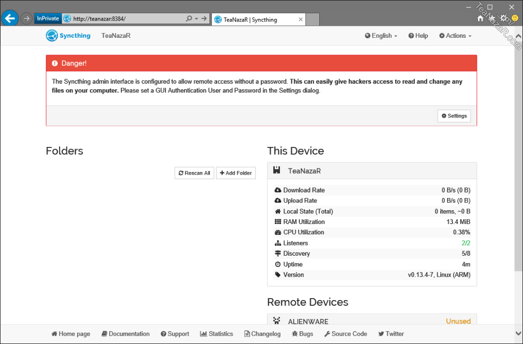 Syncthing v0.13.4